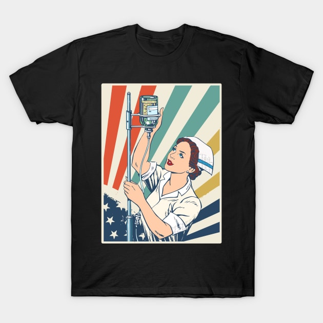 Vintage Flag Shirt For Nurse. Gifts For Nurse Lover T-Shirt by RoseKinh